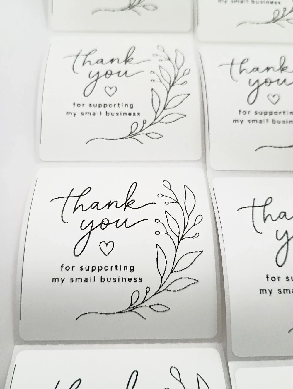 2x2 Thank You For Supporting My Small Business Stickers Set Of 10